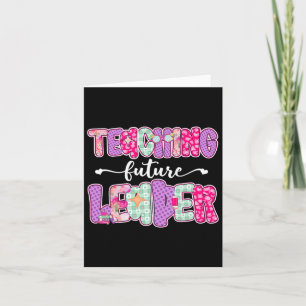 Retro Teaching Future Leaders Preppy Teacher Back Card