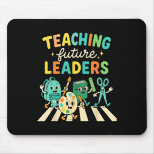 Retro Teaching Future Leaders Teacher Back To Scho Mouse Pad