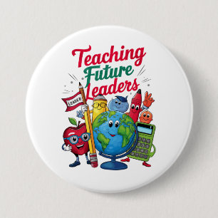 Retro Teaching Future Leaders Teacher School 7.5 Cm Round Badge