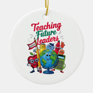 Retro Teaching Future Leaders Teacher School Ceramic Ornament