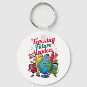 Retro Teaching Future Leaders Teacher School Key Ring