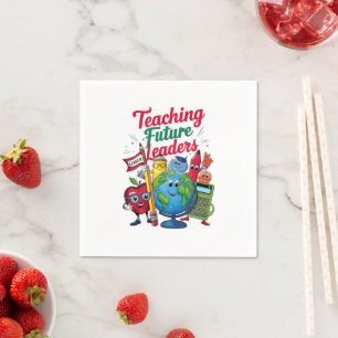 Retro Teaching Future Leaders Teacher School  Napkin