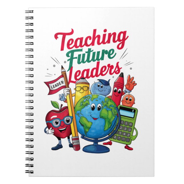 Retro Teaching Future Leaders Teacher School  Notebook (Front)
