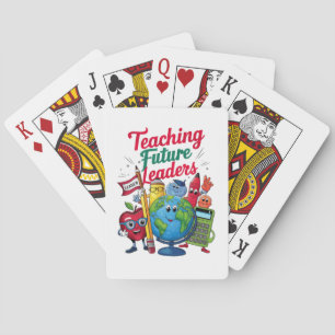 Retro Teaching Future Leaders Teacher School  Playing Cards
