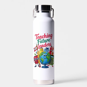 Retro Teaching Future Leaders Teacher School Water Bottle