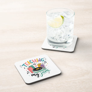 Retro Teaching Is My Jam Vinyl Record Teacher Coaster