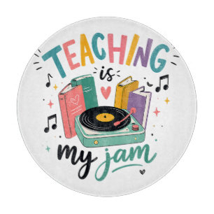 Retro Teaching Is My Jam Vinyl Record Teacher Cutting Board