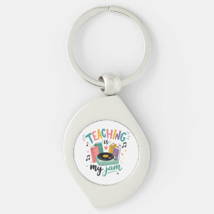 Retro Teaching Is My Jam Vinyl Record Teacher Key Ring