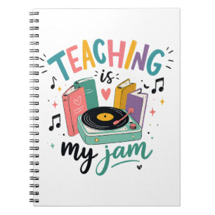 Retro Teaching Is My Jam Vinyl Record Teacher Notebook
