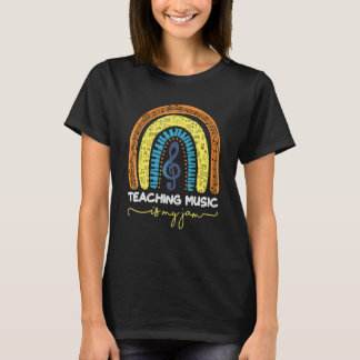 Retro Teaching Music My Jam Music Teacher Rainbo T-Shirt