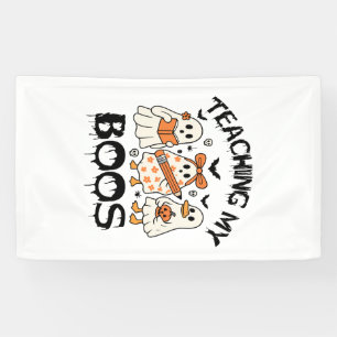 Retro Teaching My Boos Halloween Banner