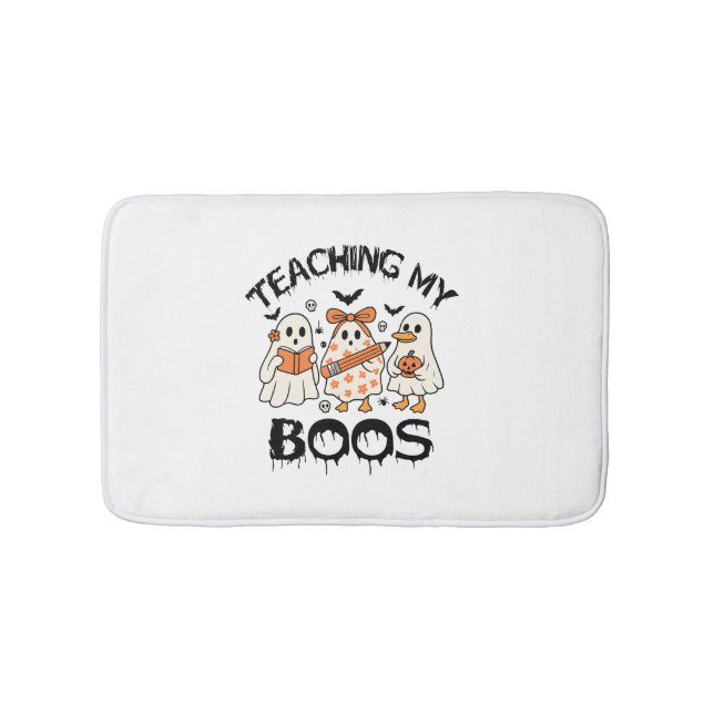 Retro Teaching My Boos Halloween Bath Mat (Front)