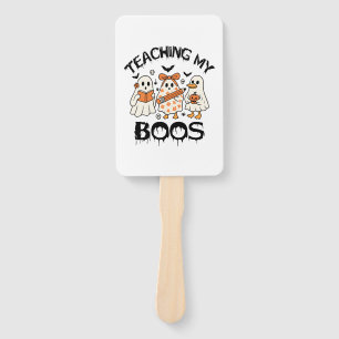 Retro Teaching My Boos Halloween Hand Fan