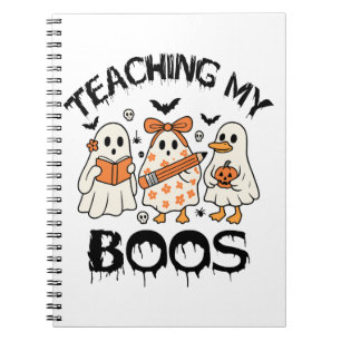 Retro Teaching My Boos Halloween Notebook