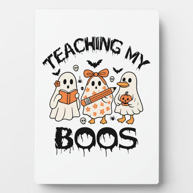 Retro Teaching My Boos Halloween Plaque (Front)