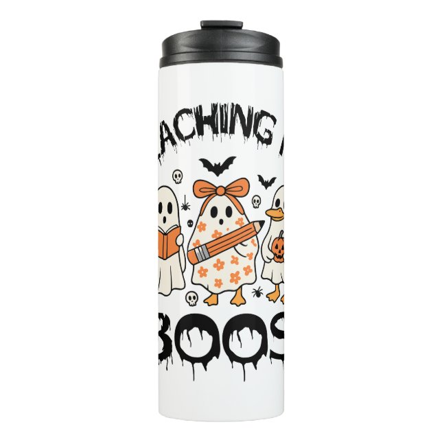 Retro Teaching My Boos Halloween Thermal Tumbler (Front)