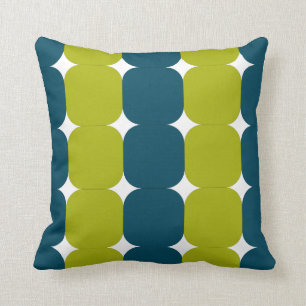 Retro Teal & Chartreuse Cushion