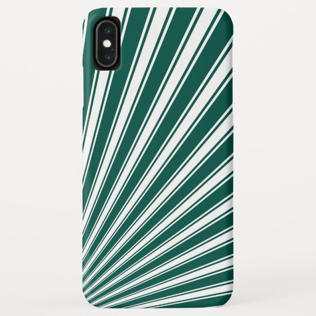 Retro Teal green Funky Sun Rays Background Case-Mate iPhone Case (Back)