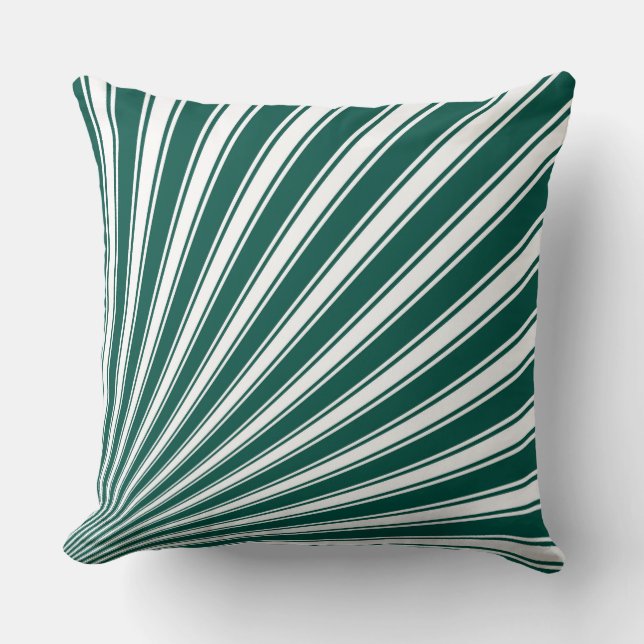Retro Teal green Funky Sun Rays Background Cushion (Front)