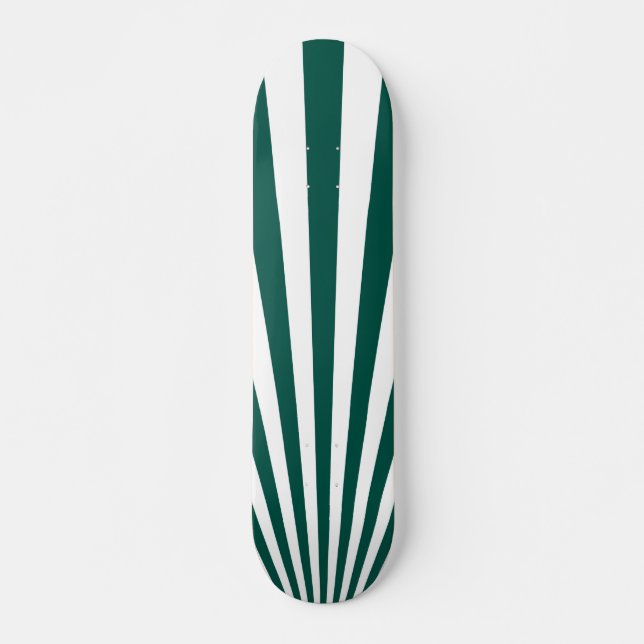 Retro Teal green Sun Rays Background Skateboard (Front)