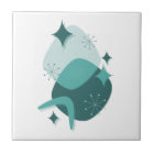 Retro Teal Mid-Century Atomic Age Abstract 