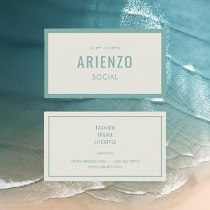 Retro Teal Social Media Influencer Business Card