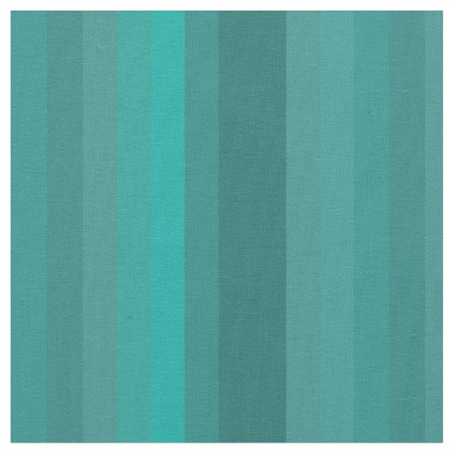Retro Teal & Turquoise Vertical Stripes Fabric (Close Up)