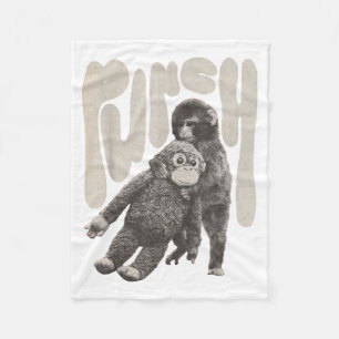 Retro Team Punch Baby Monkey Fleece Blanket