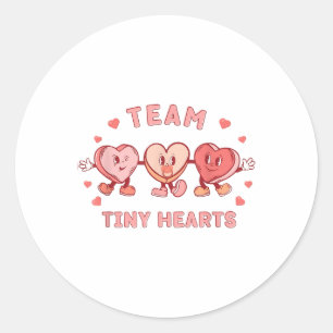 Retro Team Tiny Hearts Nurse Valentines Peds Cardi Classic Round Sticker