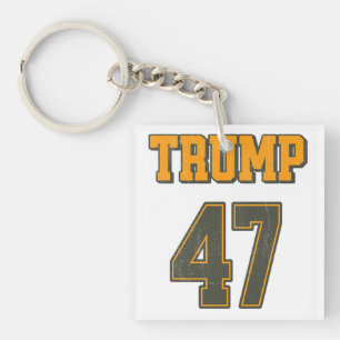 Retro Team Trump 47 Vintage Key Ring