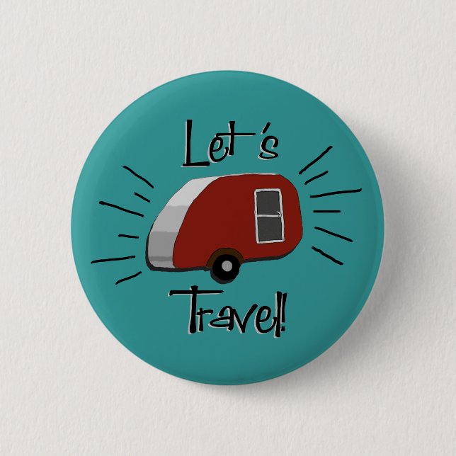 Retro Teardrop Camper Button (Front)