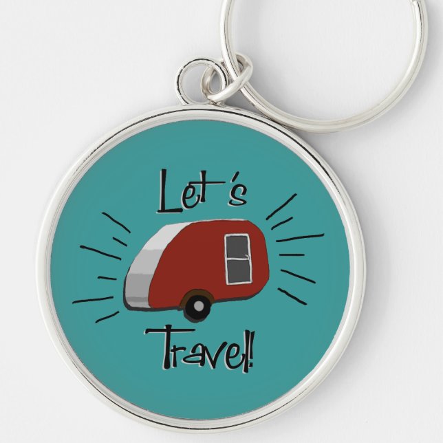 Retro Teardrop Camper Keychain (Front)