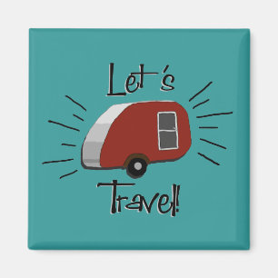 Retro Teardrop Camper Magnet