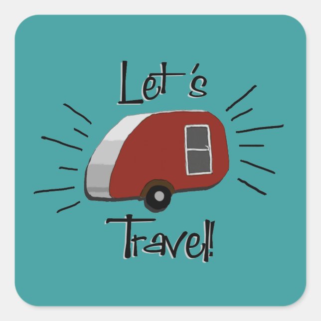 Retro Teardrop Camper Stickers (Front)