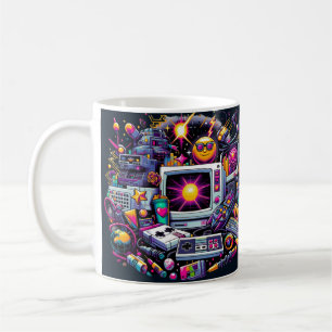 Retro Tech Playground: A Nostalgic 90s Odyssey Coffee Mug