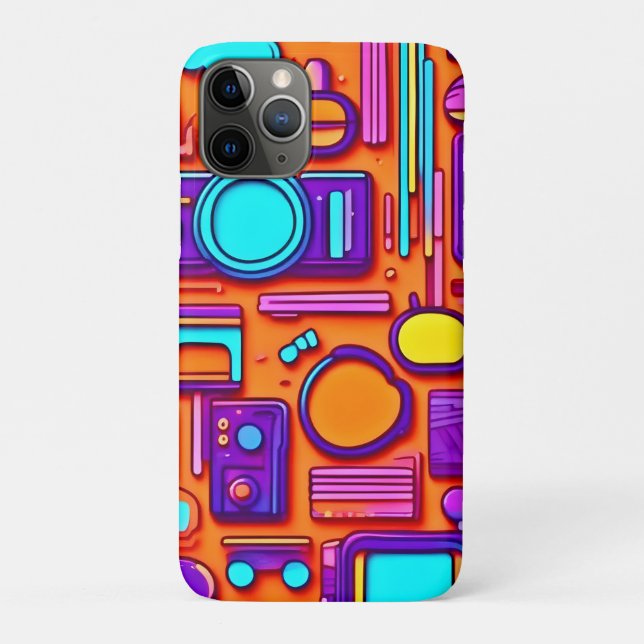 Retro Tech Pop: Nostalgic Gadget Collage Case-Mate iPhone Case (Back)