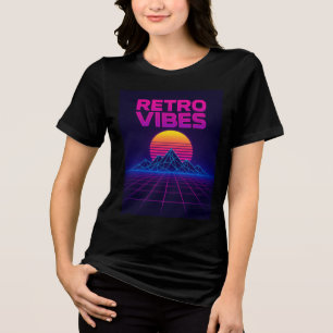 Retro Tech Vibes Neon Synthwave Design Shirt