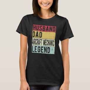 Retro Technician Dad Husband  Vintage Aircraft Mec T-Shirt