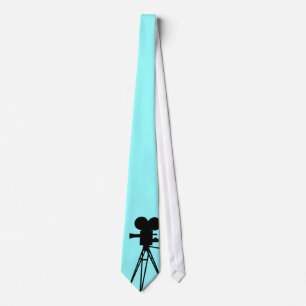 Retro Technicolor Camera Silhouette Tie