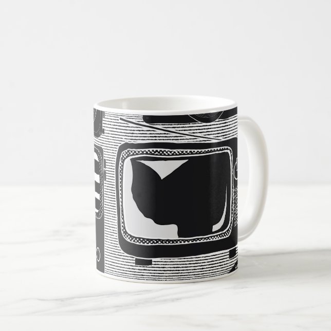 Retro technology coffee mug (Front Right)