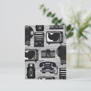 Retro technology holiday postcard