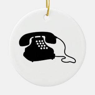 Retro Telephone Ceramic Ornament