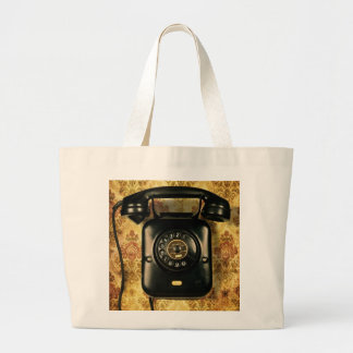 Retro telephone large tote bag
