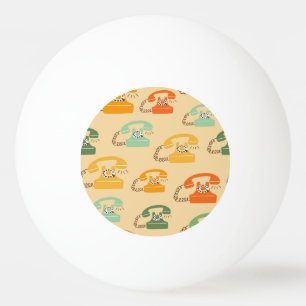 Retro telephones, colourful seamless pattern. ping pong ball