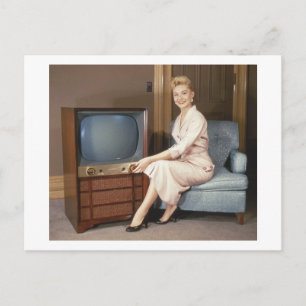 Retro Television Advertisement Vintage Postcard