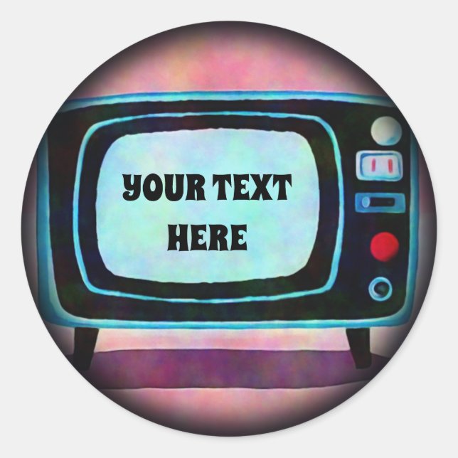 Retro Television Classic Round Sticker (Front)