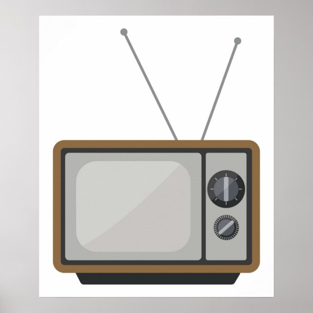 Retro Television Set Illustration  TV Graphic Poster (Front)
