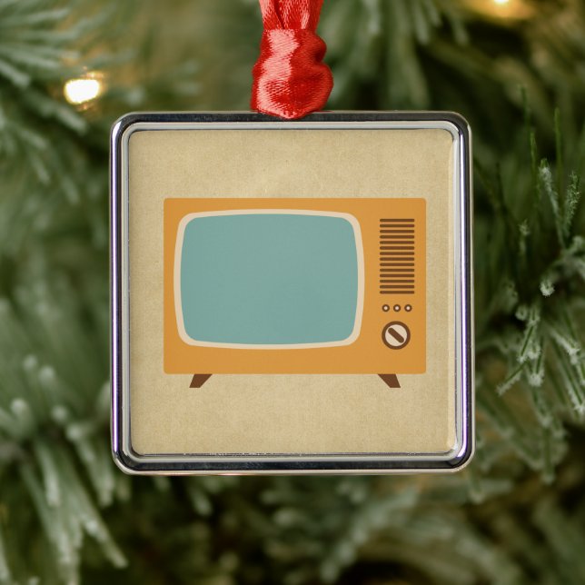 Retro Television Set Metal Tree Decoration (Tree)