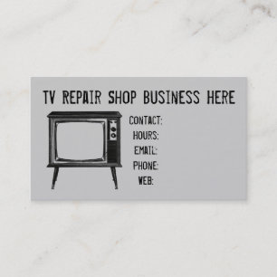 Retro Television Set Repair Shop Business Card