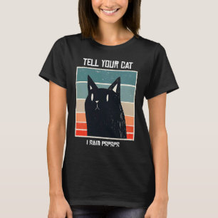 Retro Tell Cat Pspsps Black Cat Sarcastic Angry Ki T-Shirt